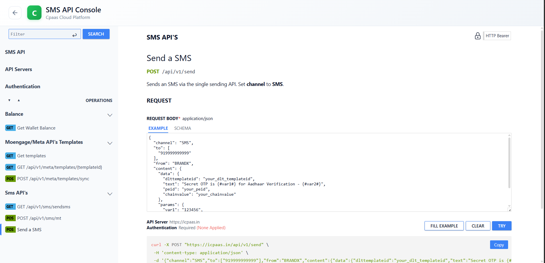 Single SMS API