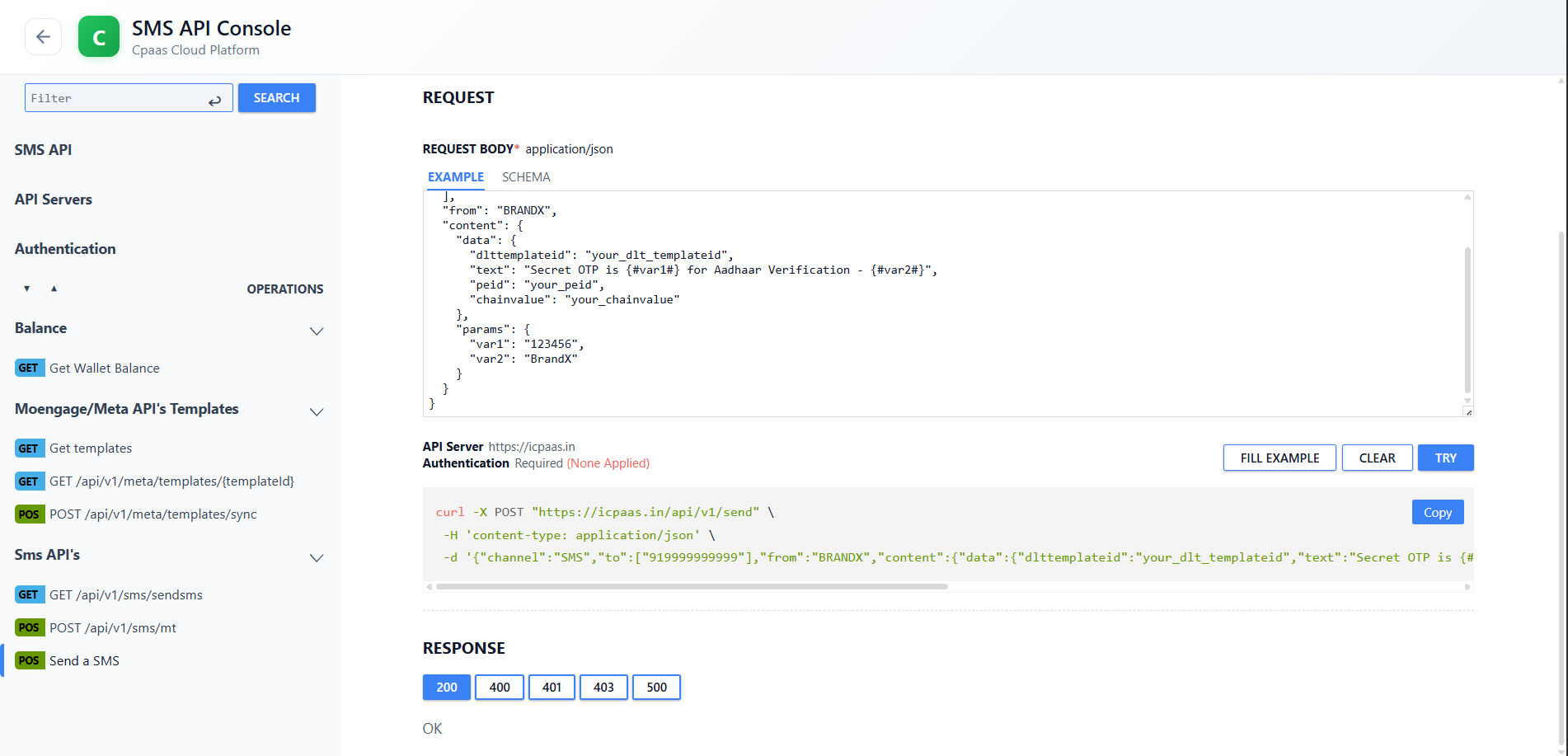 Single SMS API