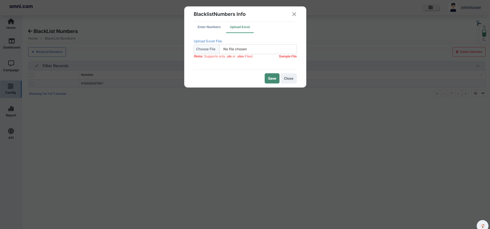 Upload Excel Tab