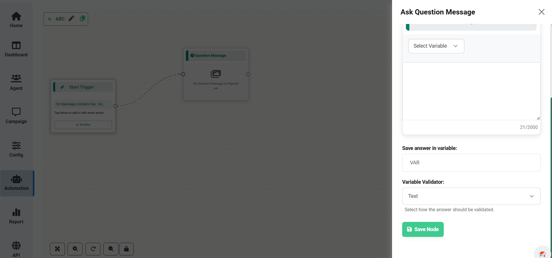 Ask Question Message