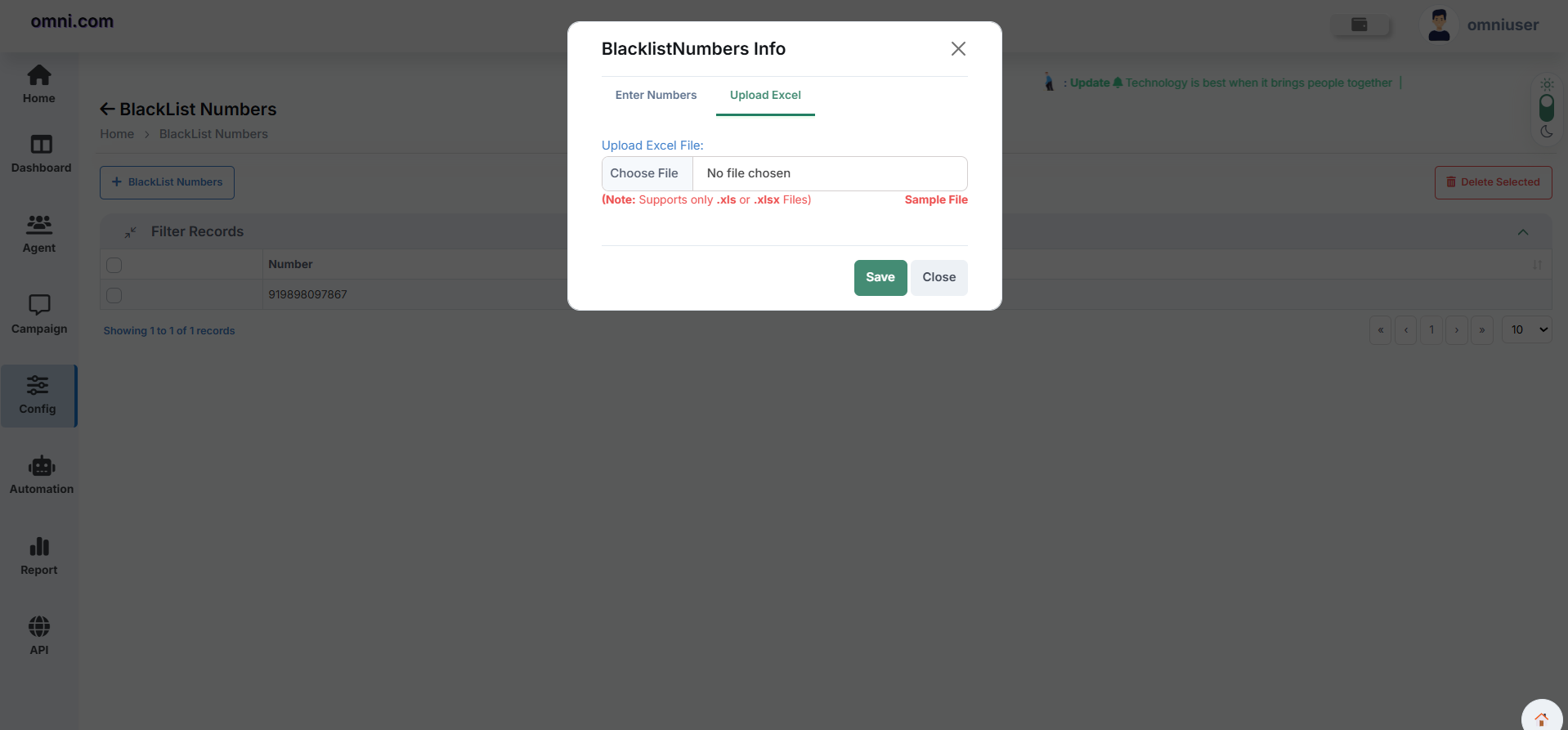 Upload Excel
