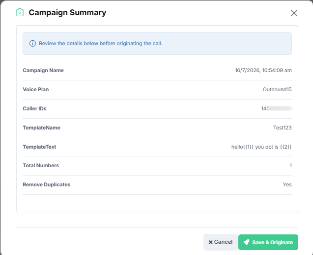 Create TTS Campaign