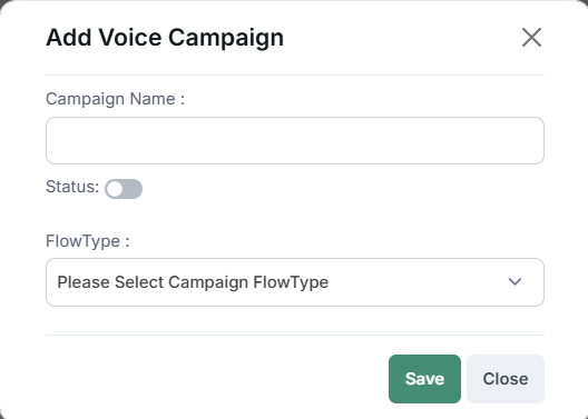 Add Voice Campaign Flow