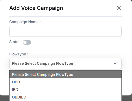 Add Voice Campaign Flow