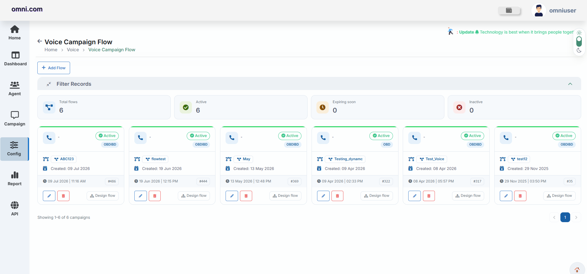 Voice Campaign Flow Navigation