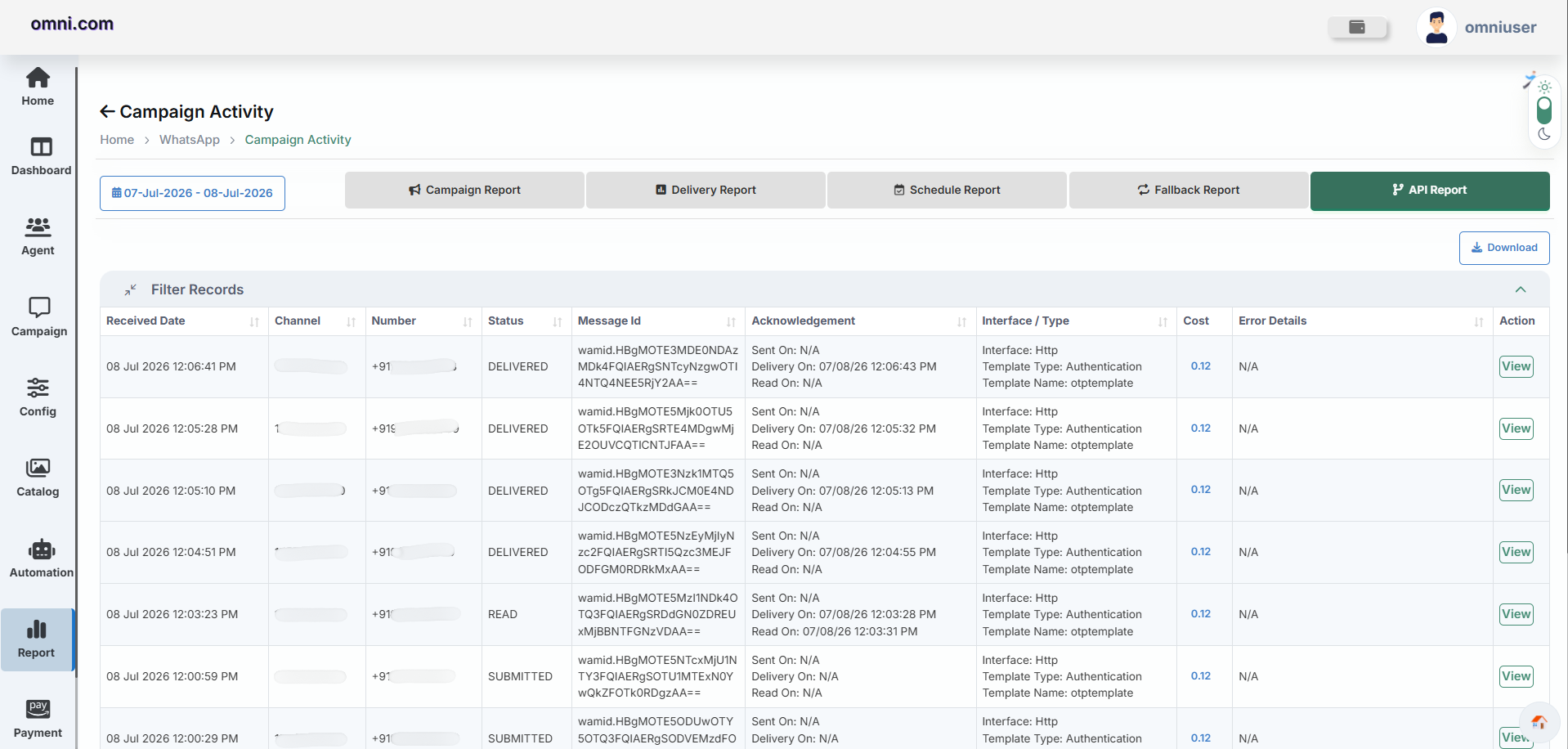 WhatsApp API Report