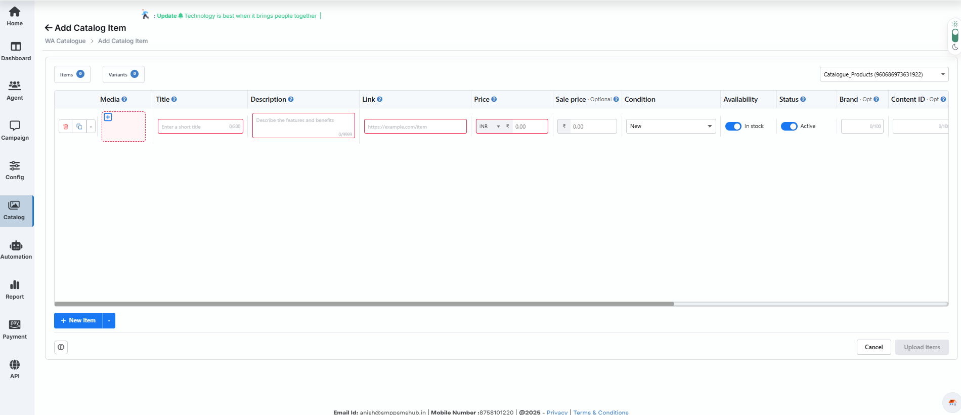 Add Catalog Item