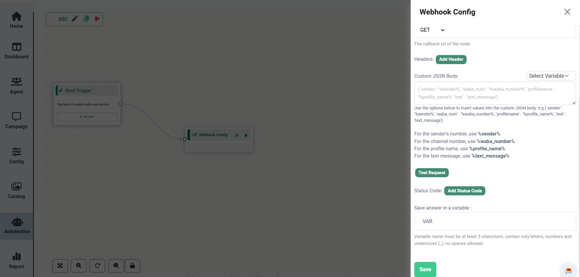 Webhook Configuration