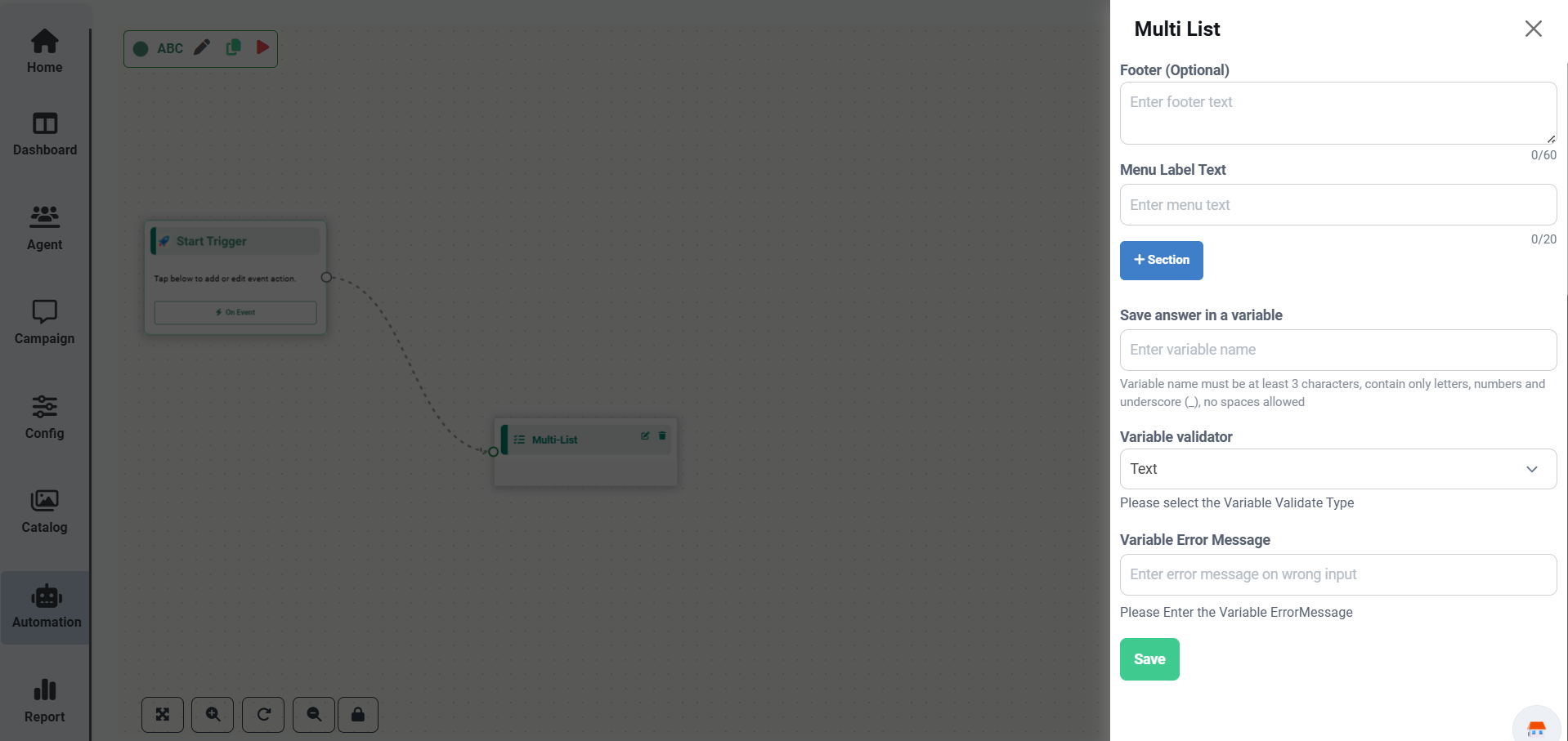 Multi List Configuration