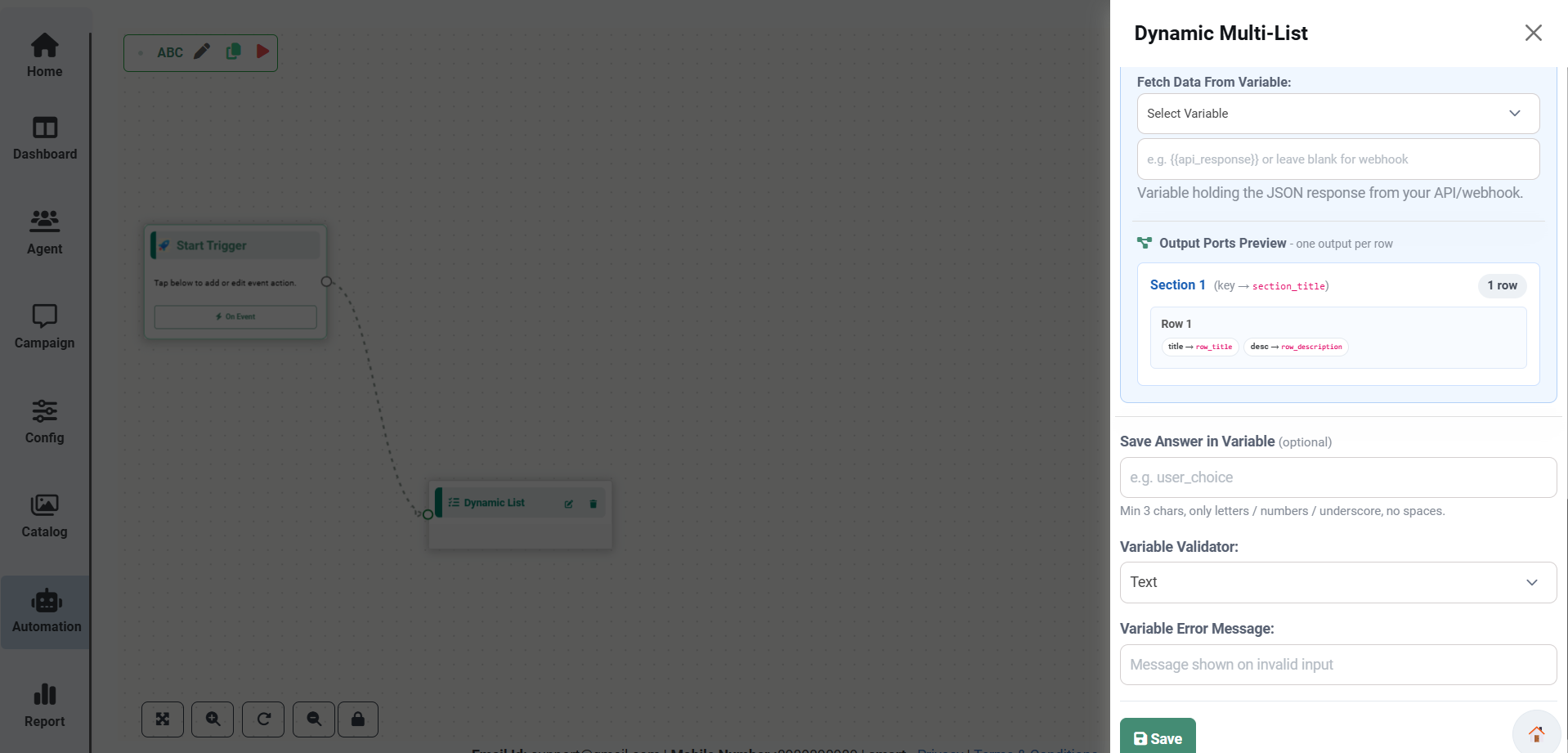Dynamic List Output