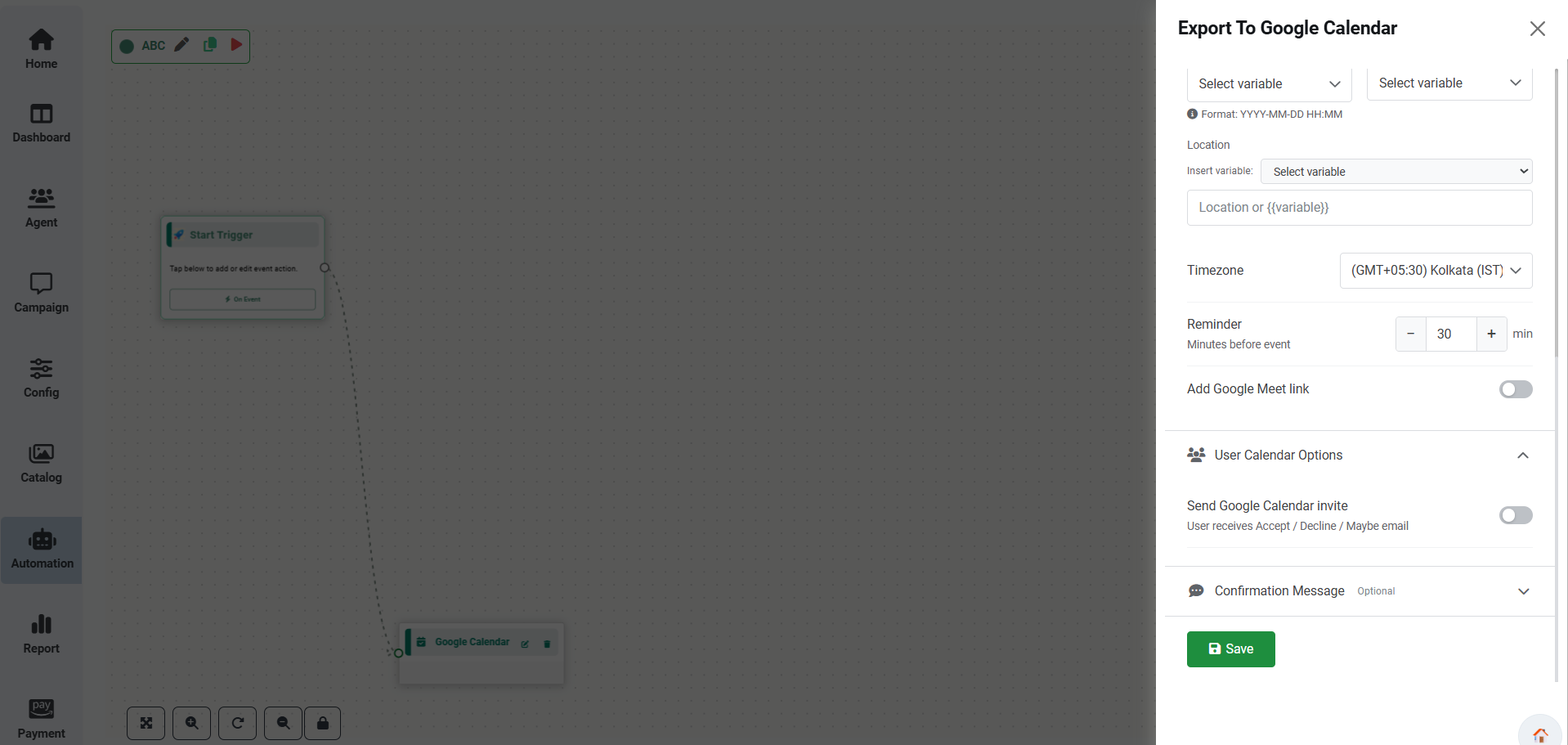 Google Calendar Configuration
