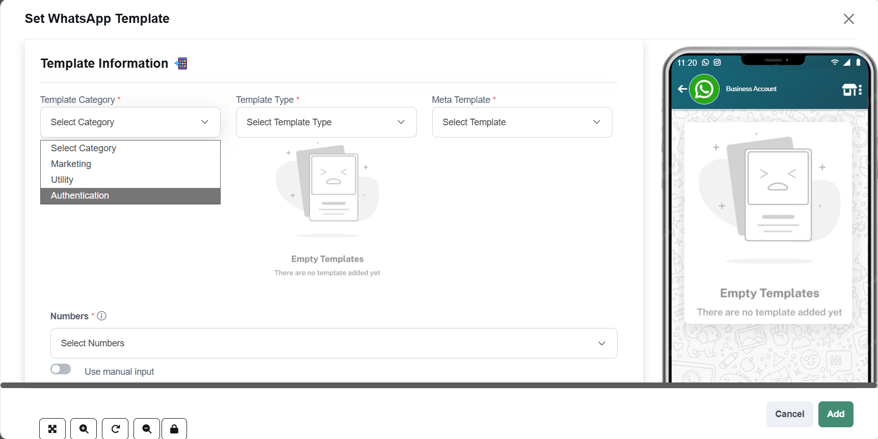 WhatsApp Template Configuration